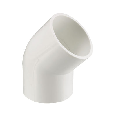 uxcell Uxcell 50mm Slip 45 Degree PVC Pipe Fitting Elbow Coupling Connector 2 Pcs