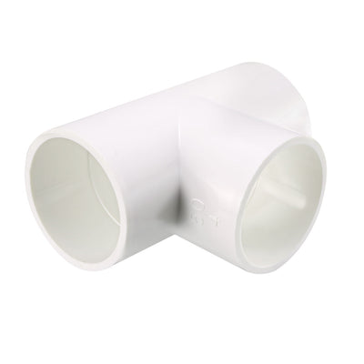 uxcell Uxcell 50mm Slip Tee PVC Pipe Fitting T-Shaped Coupling Connector 2 Pcs