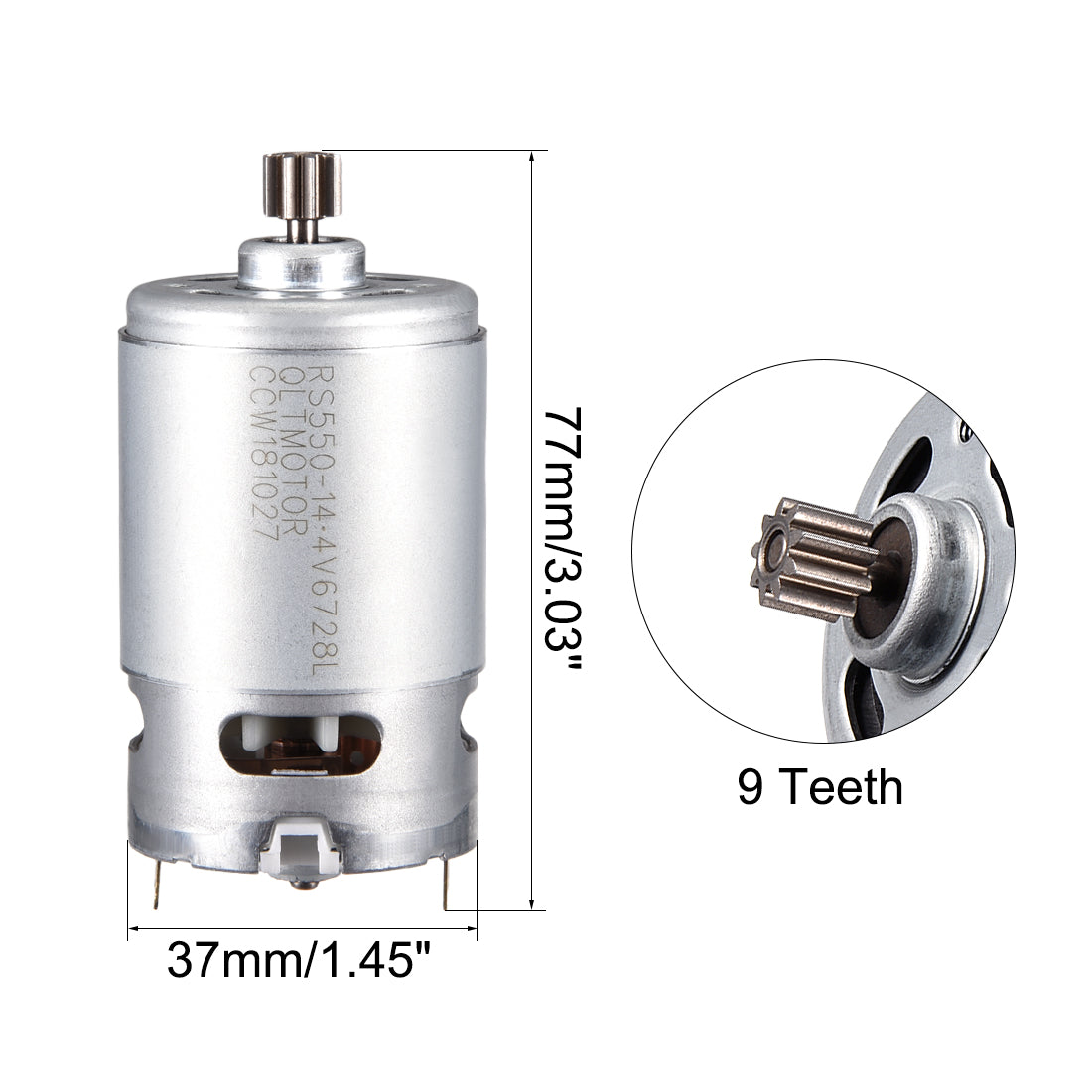 uxcell Uxcell DC 14.4V 19500RPM Electric Gear Motor 9 Teeth for Various Cordless Screwdriver