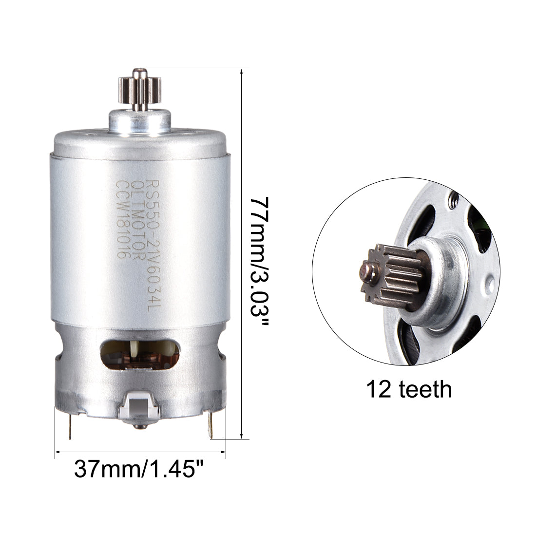 uxcell Uxcell DC 21V 23000RPM Electric Gear Motor 12 Teeth for Various Cordless Screwdriver