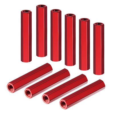Harfington Uxcell M3x25mm Aluminum Hex Standoff PCB Pillar Spacer,for Quadcopter,Red,10pcs