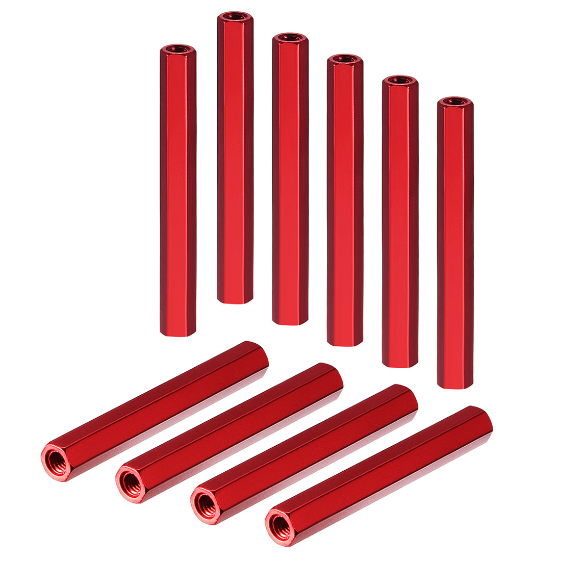 uxcell Uxcell M3x40mm Aluminum Hex Standoff PCB Pillar Spacer,for Quadcopter,Red,10pcs