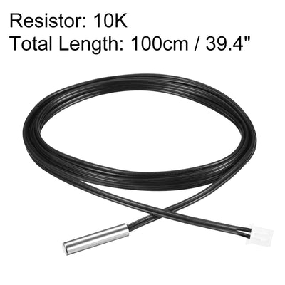 Harfington Uxcell 10K NTC Thermistor Probe 39.4 Inch Stainless Steel Sensitive Temperature Temp Sensor for Air Conditioner