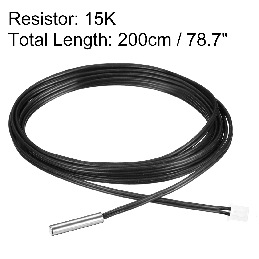 uxcell Uxcell 15K NTC Thermistor Probe 78.7 Inch Stainless Steel Sensitive Temperature Temp Sensor for Air Conditioner