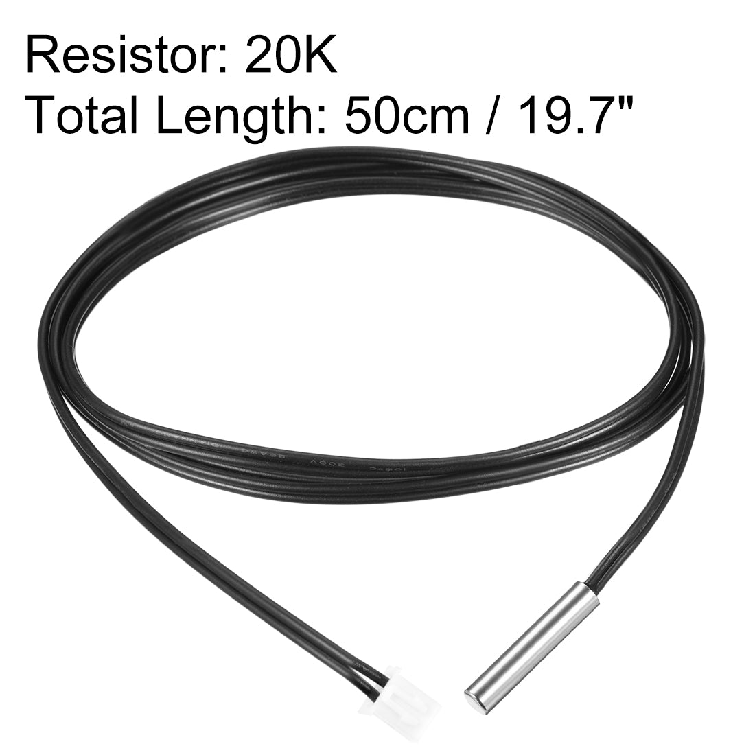 uxcell Uxcell 20K NTC Thermistor Probe 19.7 Inch Stainless Steel Sensitive Temperature Temp Sensor for Air Conditioner