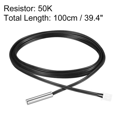 Harfington Uxcell 50K NTC Thermistor Probe 39.4 Inch Stainless Steel Sensitive Temperature Temp Sensor for Air Conditioner