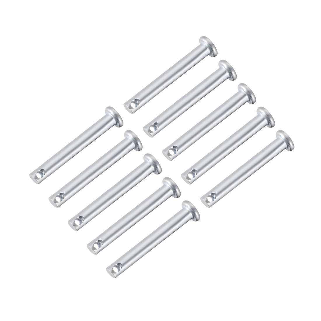 uxcell Uxcell Single Hole Clevis Pins, Flat Head Zinc-Plating Steel