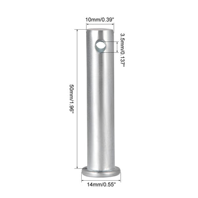 Harfington Uxcell Single Hole Clevis Pins, Flat Head Zinc-Plating Steel