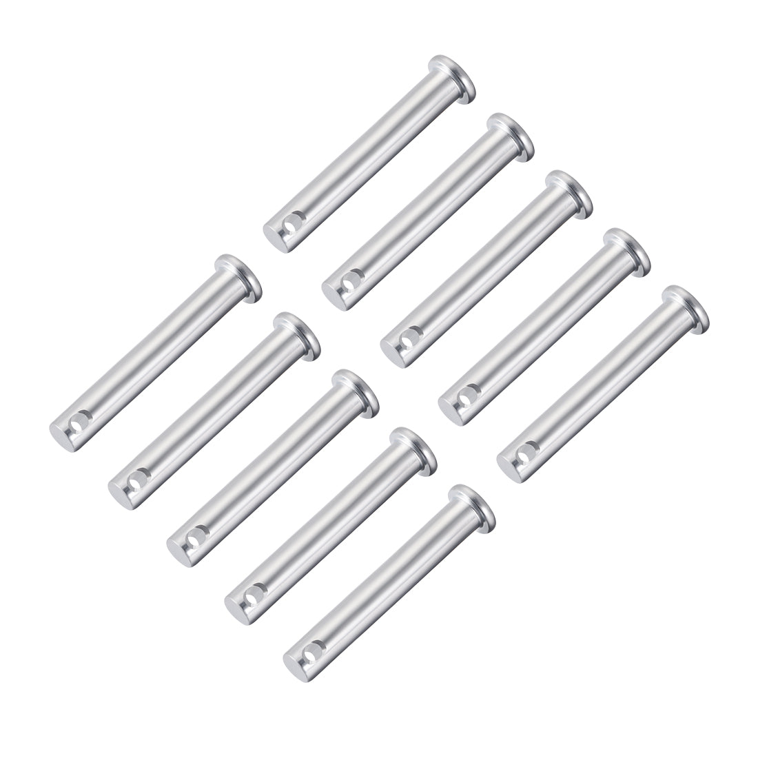uxcell Uxcell Single Hole Clevis Pins, Flat Head Zinc-Plating Steel