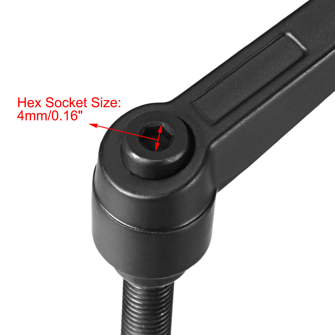 Uxcell Uxcell M12 x 60mm Handle Adjustable Clamping Lever Thread Push Button Ratchet Male Threaded Stud