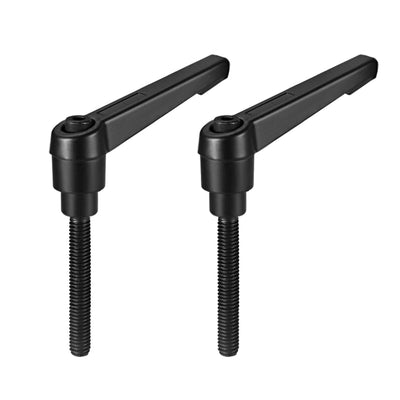 Harfington Uxcell Handles Adjustable Clamping Lever Push Button Ratchet Male Threaded Stud 2Pack