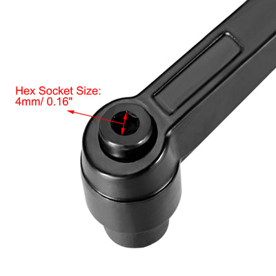 Harfington Uxcell M8 Handle Adjustable Clamping Lever Thread Push Button Ratchet Female Threaded Stud 5 Pcs