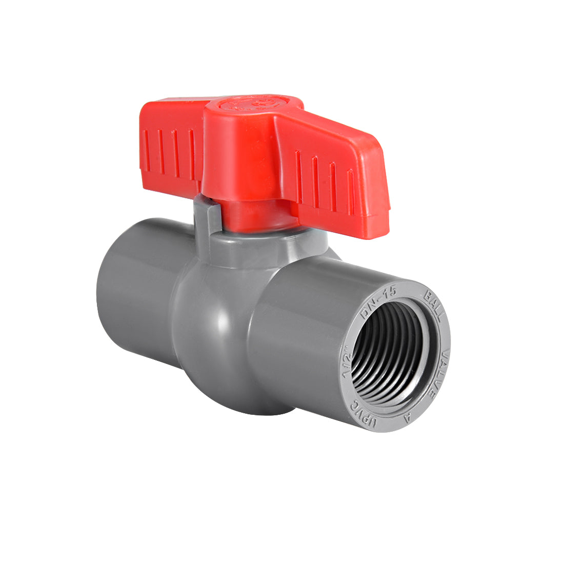 Uxcell Uxcell PVC Ball Valve  Supply Pipe Knob   Threaded Ends 1-1/4" Inner Hole Diameter Red White