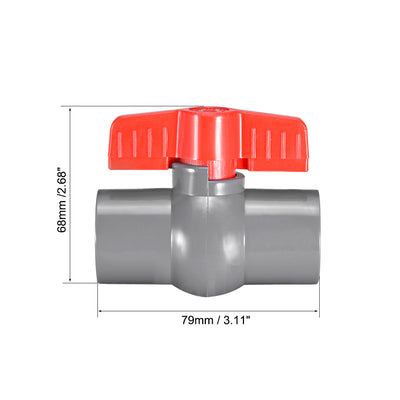 Harfington Uxcell PVC Ball Valve  Supply Pipe Knob   Threaded Ends 1-1/4" Inner Hole Diameter Red White