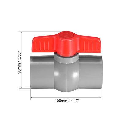 Harfington Uxcell 32mm PVC Ball Valve for Water Supply Pipe, Slip Connection