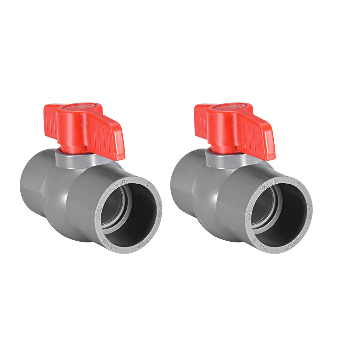 uxcell Uxcell PVC Ball Valve for Water Supply Pipe, Slip Connection 2Pcs
