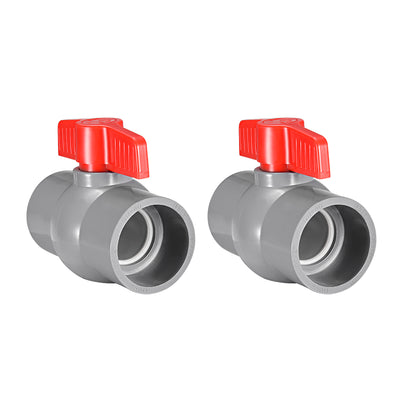 Harfington Uxcell PVC Ball Valve for Water Supply Pipe, Slip Connection 2Pcs