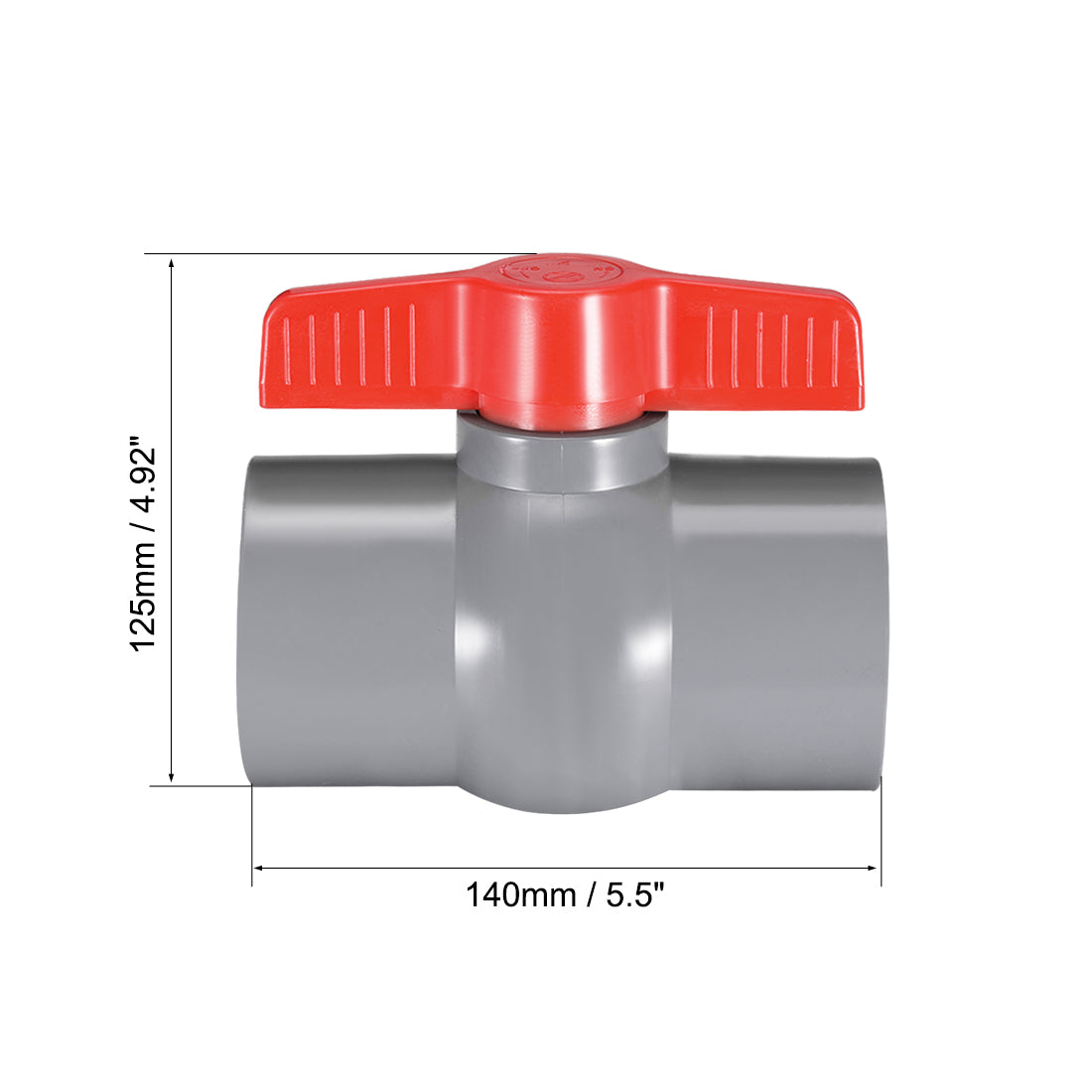 uxcell Uxcell PVC Ball Valve for Water Supply Pipe, Slip Connection 2Pcs