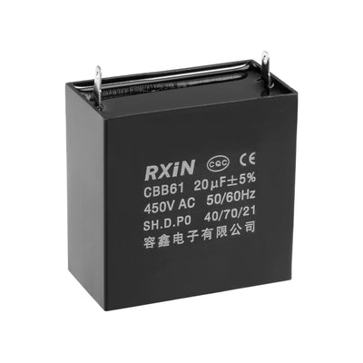 uxcell Uxcell CBB61 Run Capacitor 450V AC 20uF 2-pin Metallized Polypropylene Film Capacitors for Ceiling Fan