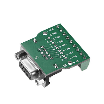 Harfington Uxcell D-sub DB9 Breakout Board Connector 9 Pin 2 Row Female RS232 Serial Port Solderless Terminal Block Adapter with Positioning Nuts
