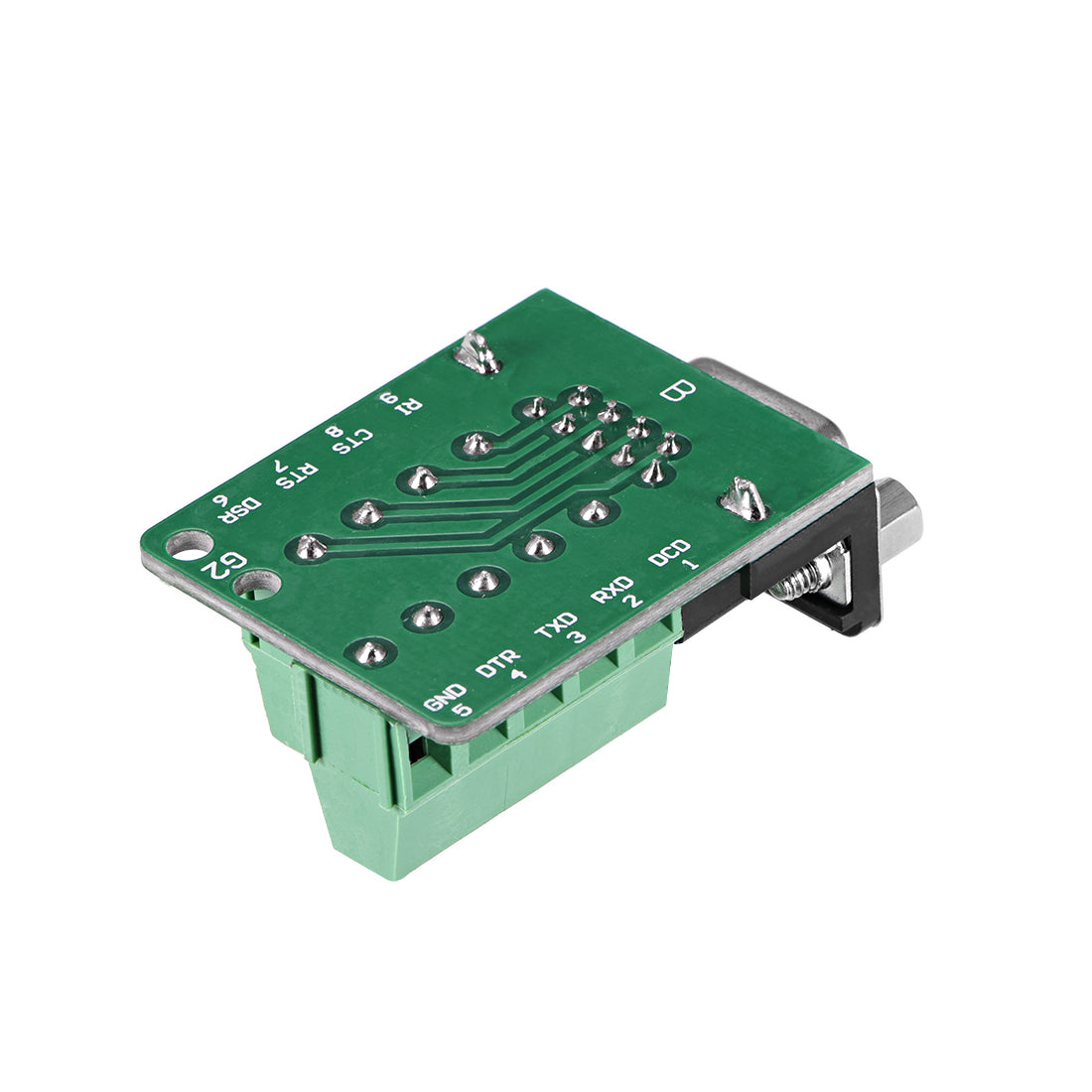 uxcell Uxcell D-sub DB9 Breakout Board Connector 9 Pin 2-row Female Port Solderless Terminal Block Adapter with Positioning Nuts