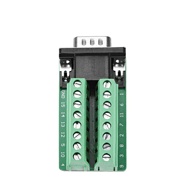 Harfington Uxcell D-sub DB15 Breakout Board Connector 15 Pin 3-row Male Port Solderless Terminal Block Adapter