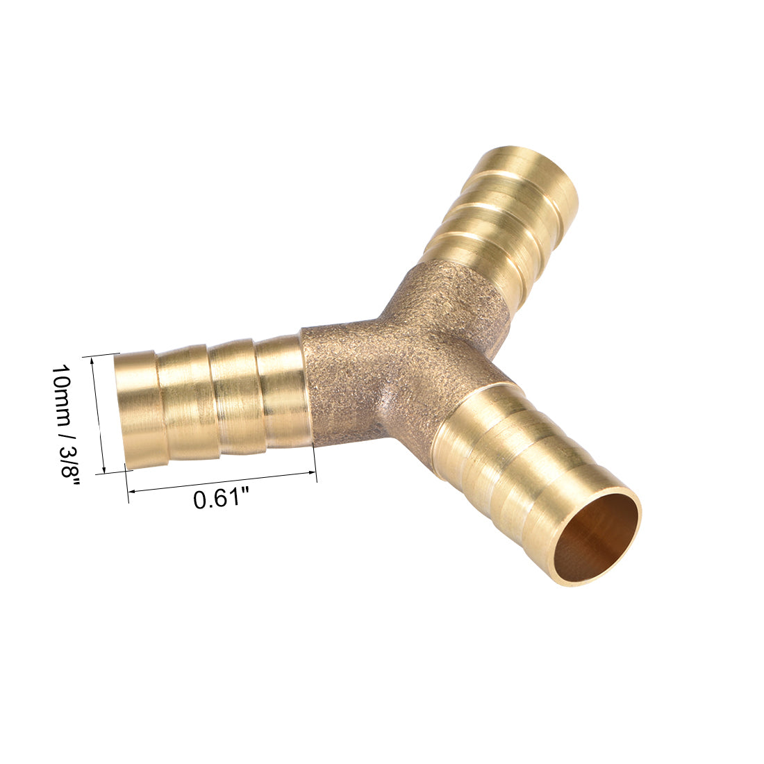 Uxcell Uxcell 12mm or 1/2" ID Brass Barb Splicer Fitting,Y-Shaped 3Way,Barb Hose Fitting,2pcs