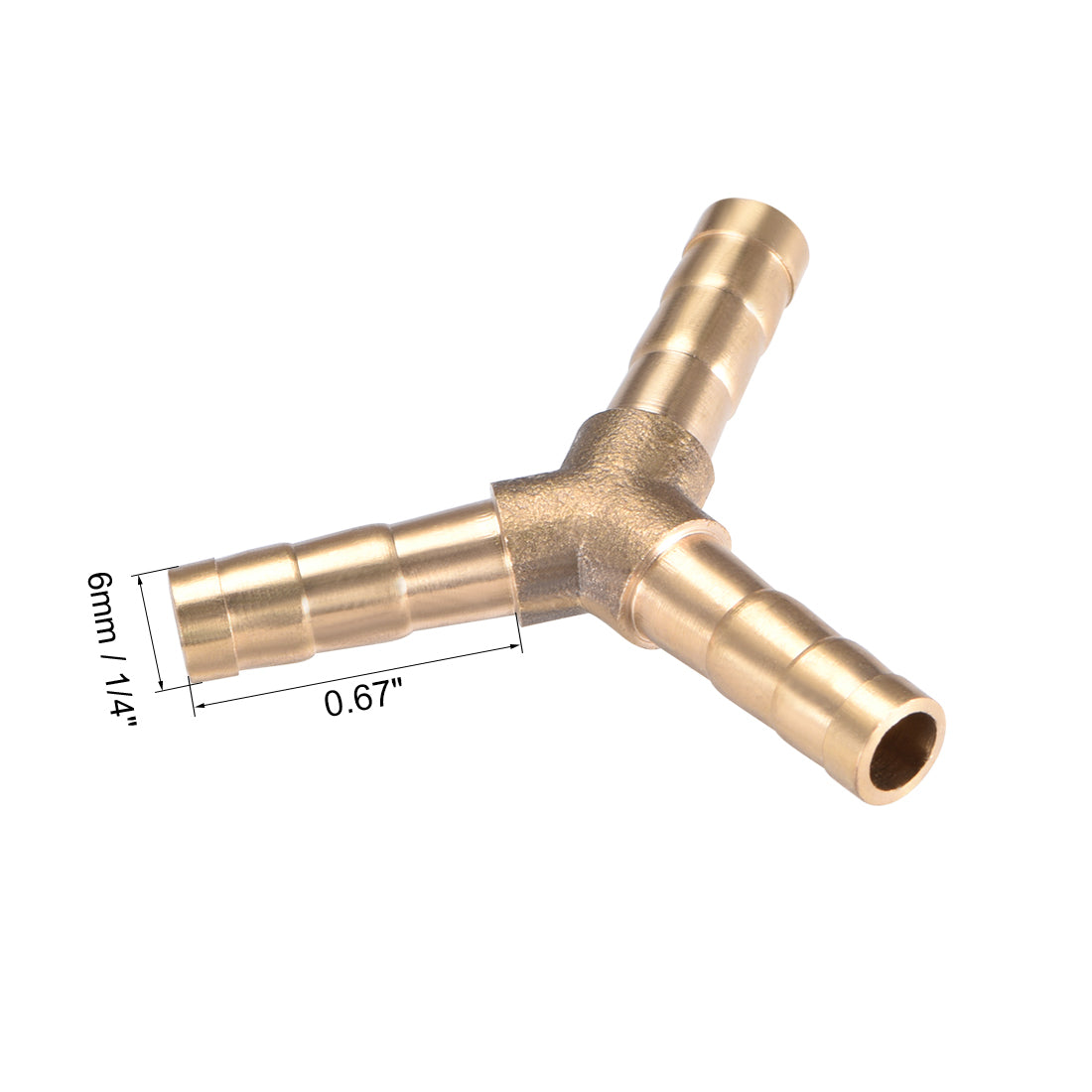 Uxcell Uxcell 12mm or 1/2" ID Brass Barb Splicer Fitting,Y-Shaped 3Way,Barb Hose Fitting,2pcs