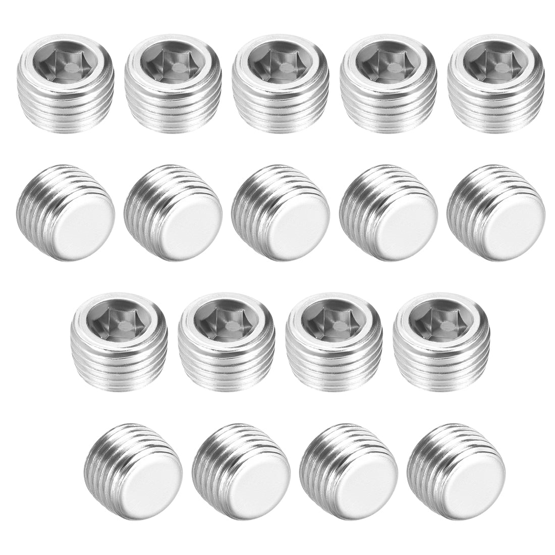 Uxcell Uxcell Hex Counter Sunk Plug, Air Pipe Fitting 1/4 Inch G Male Pipe Adapter Connector 18pcs