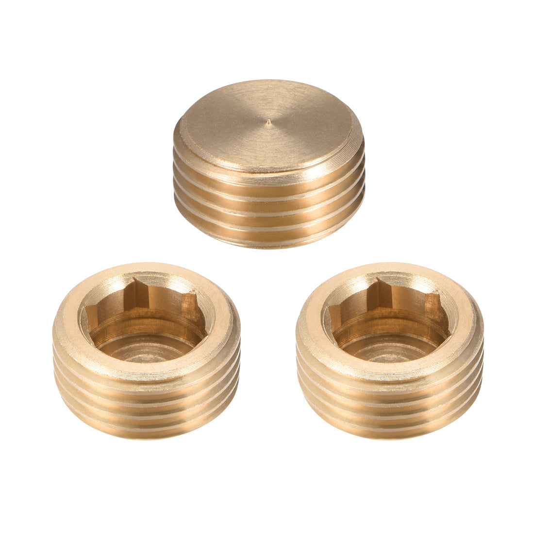 Uxcell Uxcell Brass Pipe Fitting, Hex Counter Sunk Plug, Connector Coupling , 1/4 Inch G Male Pipe Adapter 10pcs