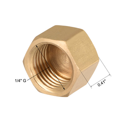 Harfington Uxcell Brass Cap, Hex Pipe Fitting 1/2"G Female Pipe Connector