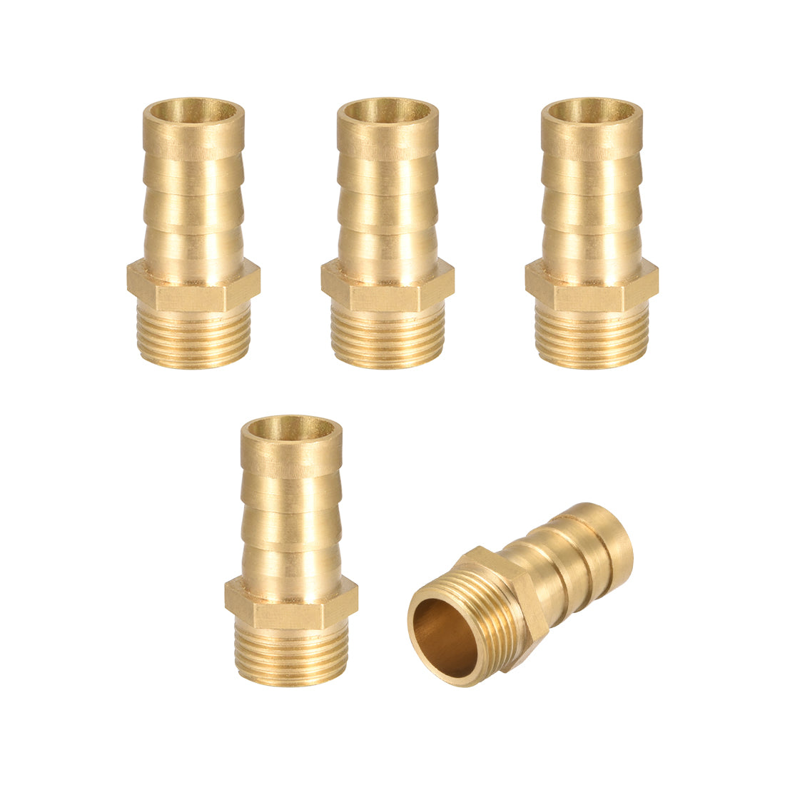 uxcell Uxcell Brass Hose Barb Fitting,Connector,14mm Barb x G3/8 Male Pipe Adapter,5Pcs
