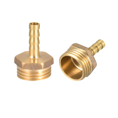 uxcell Uxcell Brass Barb Hose Fitting Connector Adapter 6mm Barbed x G1/2 Male Pipe 2pcs