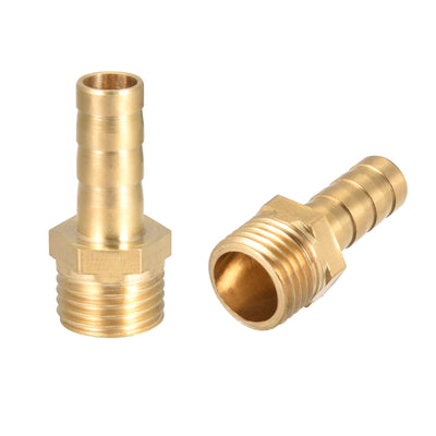 uxcell Uxcell Brass Barb Hose Fitting Connector Adapter 8mm Barbed x G1/4 Male Pipe 2pcs