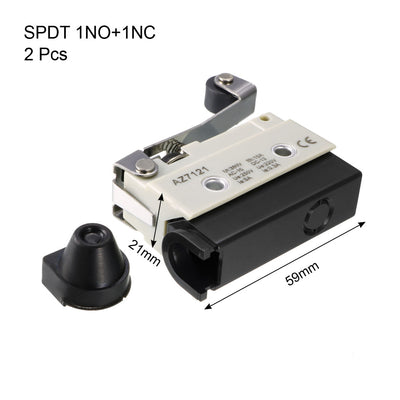 Harfington Uxcell 2PCS AZ-7121 SPDT 1NO+1NC  Panel Mount Roller Plunger Type Micro Switches