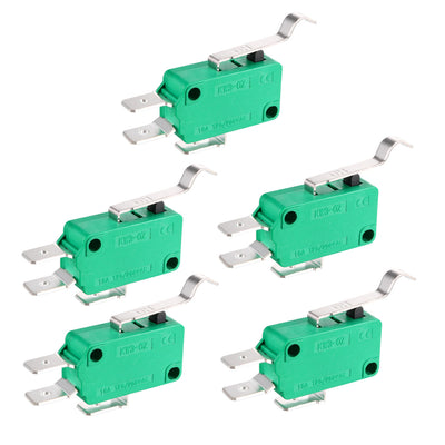 Harfington Uxcell 5PCS KW3-OZ-4 16A 125/250VAC Simulated R Lever Type SPDT NO NC Micro Limit Switches