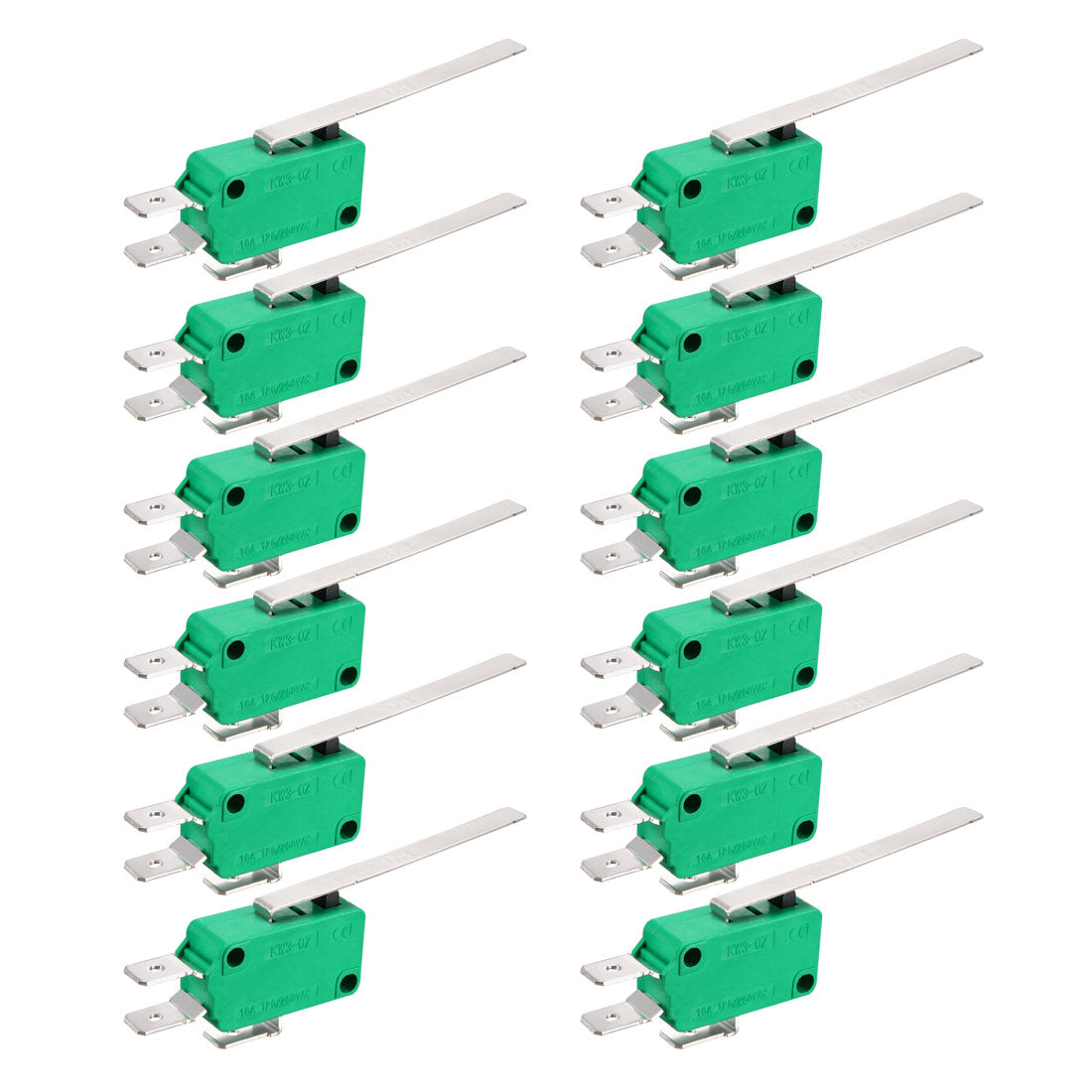 uxcell Uxcell 12PCS KW3-OZ 16A 125/250VAC Long Straight Hinge Lever Type SPDT NO NC Micro Limit Switches