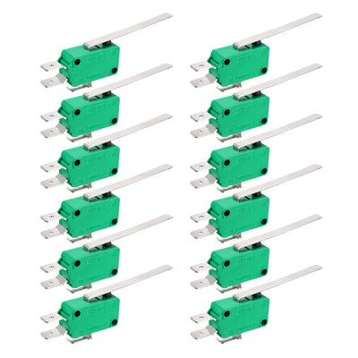 Harfington Uxcell 12PCS KW3-OZ 16A 125/250VAC Long Straight Hinge Lever Type SPDT NO NC Micro Limit Switches
