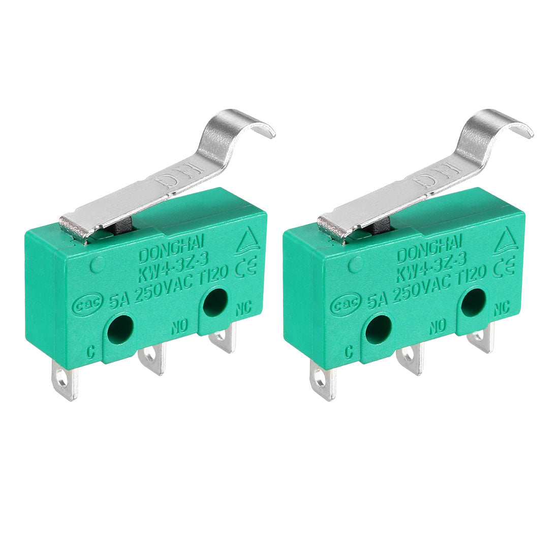 uxcell Uxcell 2Pcs KW4-3Z-3 5A/250VAC Simulated R-Lever Type Micro Switches