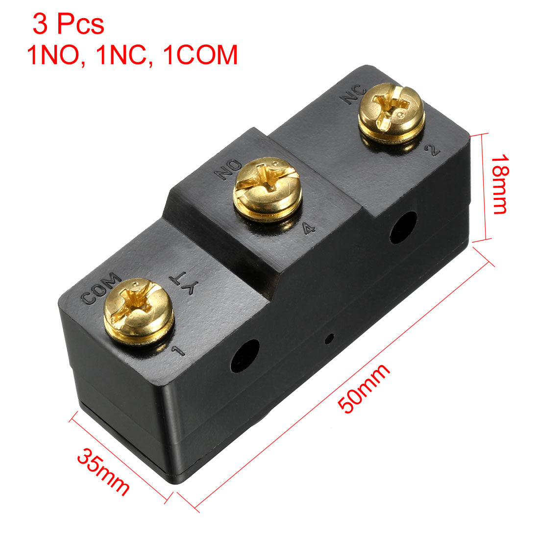 uxcell Uxcell 3PCS LXW5-11D1 1NO + 1NC Short Reed Snap Button Lever Type Micro Limit Switches
