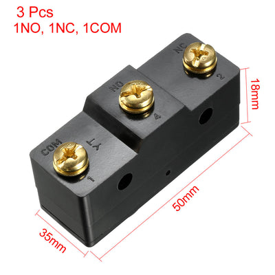 Harfington Uxcell 3PCS LXW5-11D1 1NO + 1NC Short Reed Snap Button Lever Type Micro Limit Switches