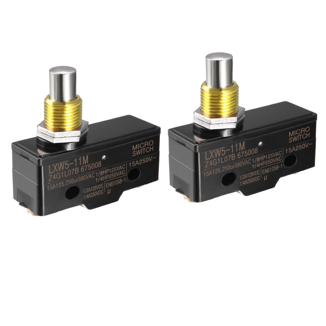uxcell Uxcell 2PCS LXW5-11M 1NO + 1NC Panel Mount Snap Button Type Micro Limit Switches
