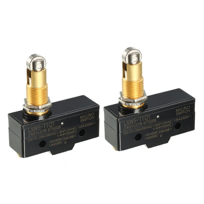 Harfington Uxcell 2PCS LXW5-11Q1 1NO + 1NC Panel Mount Roller Plunger Micro Limit Switches