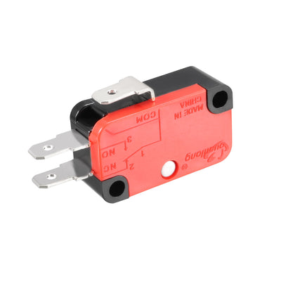 Harfington Uxcell 5PCS OV-15-1C25 15A 125/250V AC 3 Terminals Snap Button Type Micro Limit Switch