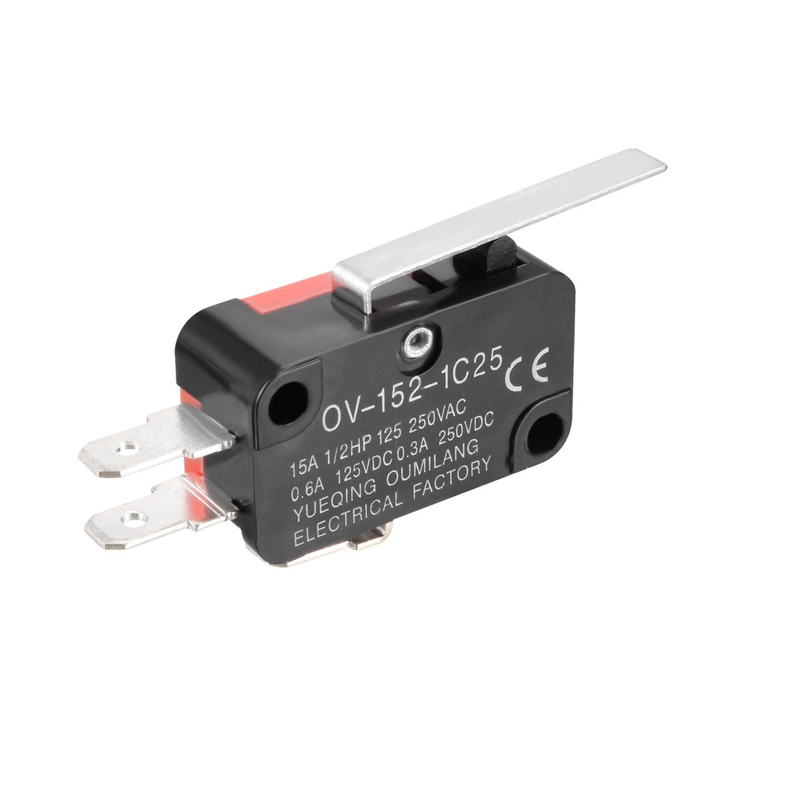 uxcell Uxcell OV-152-1C25 15A 125/250VAC SPDT NO NC 3 Terminals Hinge Lever Type Miniature Micro Switch
