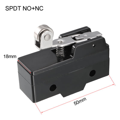 Harfington Uxcell TM-1704 SPDT 1NO+1NC Panel Mount Short Hinge Roller Lever Type Micro Limit Switch Screw Terminals