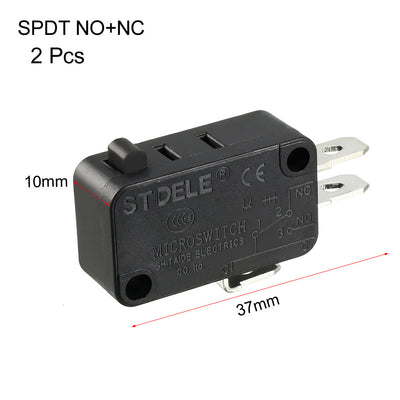 Harfington Uxcell 2PCS V-15-1C25 15A 250V AC 3 Terminals Snap Button Type Miniature Micro Switch