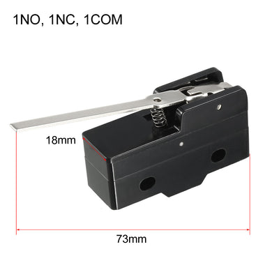 Harfington Uxcell Z-15GW-B 1NO + 1NC Long Hinge Lever Type Miniature Micro Switch