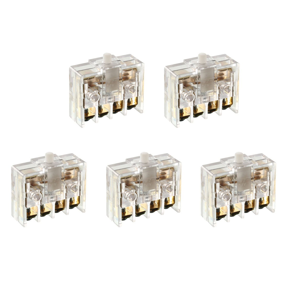 uxcell Uxcell 5PCS JW2-11 DPST 4 Screw Terminals Button Actuator Micro Momentary Limit Switches