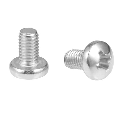 uxcell Uxcell Machine Screw Pan Phillips Head Screw 304 Stainless Steel Fasteners Bolts, 10Pcs